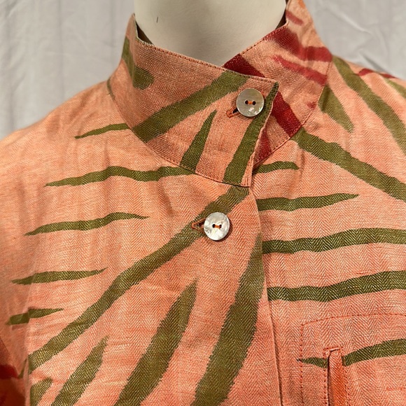 Kay Chapman vintage silk and linen top - size 0 - Picture 2 of 6